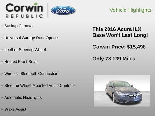 2016 Acura ILX Technology Plus Package