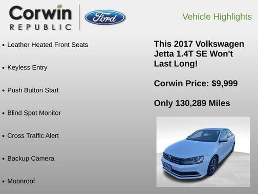 Pure White 2017 Volkswagen Jetta 1.4T SE