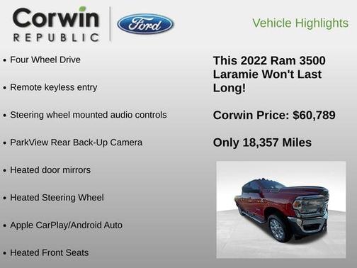 2022 RAM 3500 Laramie Crew Cab 4x4 6'4' Box