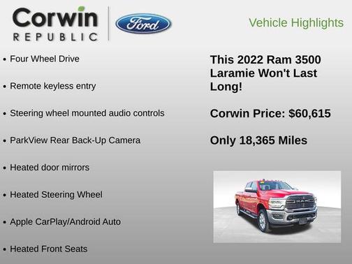 2022 RAM 3500 Laramie Crew Cab 4x4 6'4' Box