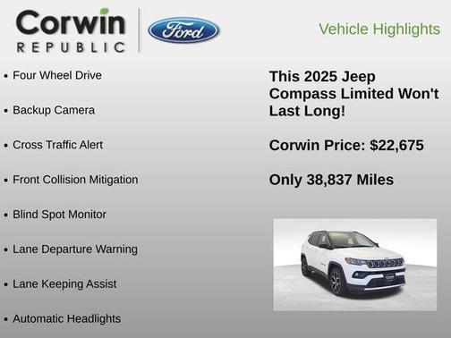 Bright White Clearcoat 2025 Jeep Compass Limited