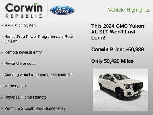 Summit White 2024 GMC Yukon XL SLT