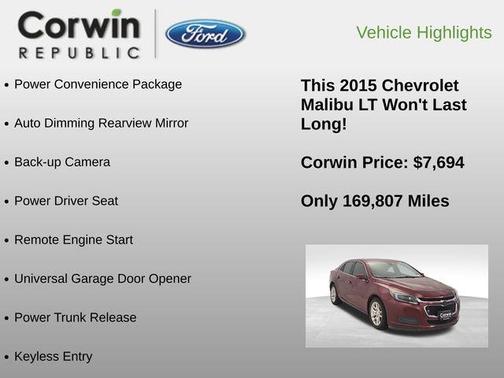 Butte Red Metallic 2015 Chevrolet Malibu 1LT