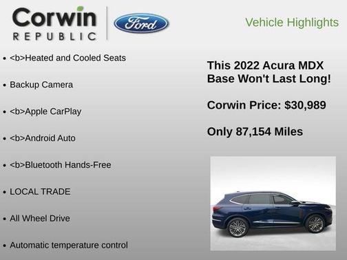 2022 Acura MDX Advance Package