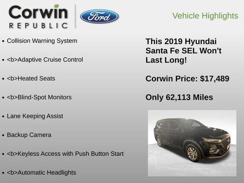 2019 Hyundai SANTA FE SEL 2.4