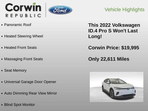 Glacier White 2022 Volkswagen ID.4 Pro S