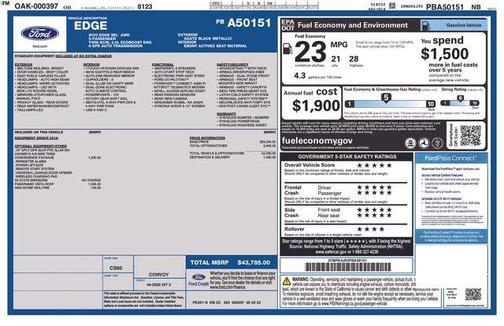 Agate Black Metallic 2023 Ford Edge SEL