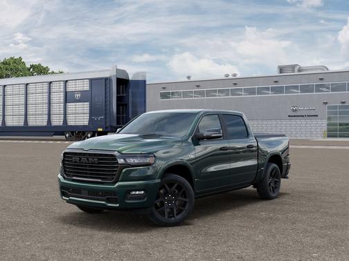 Serrano Green Metallic 2026 RAM 1500 Laramie 4x4 Crew Cab 5'7" Box