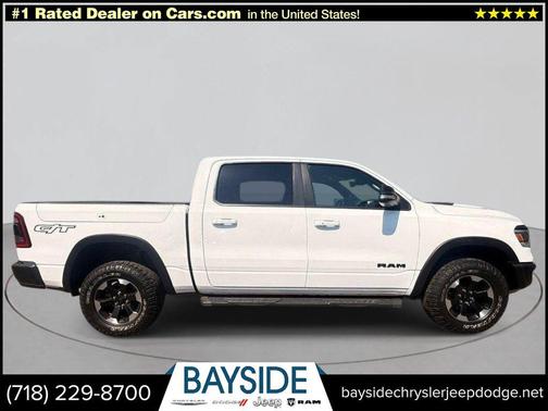 Bright White Clearcoat 2022 RAM 1500 Rebel 4x4 Crew Cab 5'7" Box