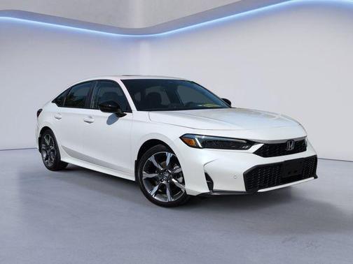 Platinum White Pearl 2025 Honda Civic Hybrid Sport