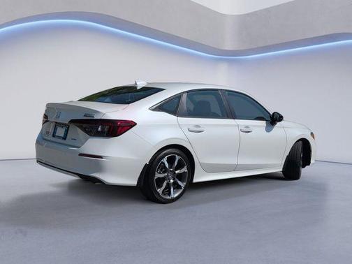 Platinum White Pearl 2025 Honda Civic Hybrid Sport