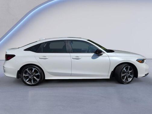 Platinum White Pearl 2025 Honda Civic Hybrid Sport