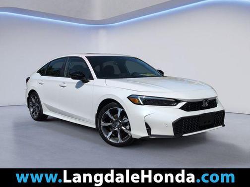 Platinum White Pearl 2025 Honda Civic Hybrid Sport
