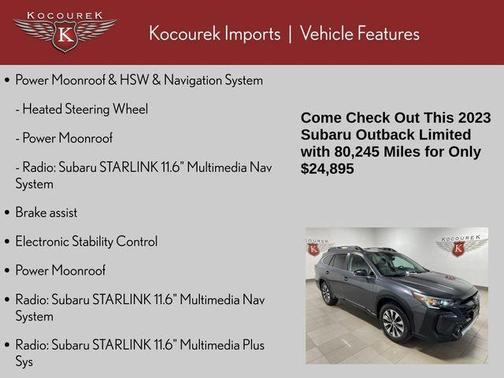 Magnetite Gray Metallic 2023 Subaru Outback 2.5i Limited