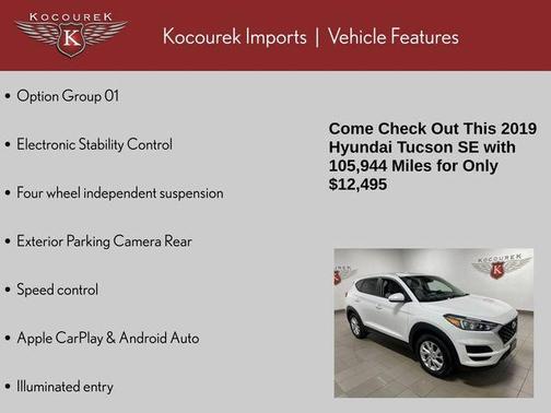 White Pearl 2019 Hyundai TUCSON SE