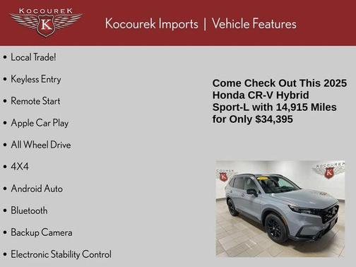 Gray 2025 Honda CR-V Hybrid Sport-L
