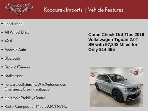 Pyrite Silver Metallic 2019 Volkswagen Tiguan 2.0T SEL R-Line Black