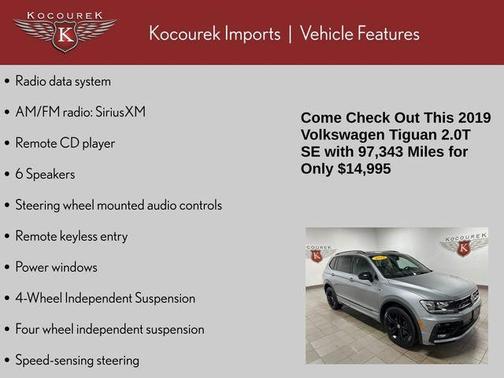Pyrite Silver Metallic 2019 Volkswagen Tiguan 2.0T SEL R-Line Black