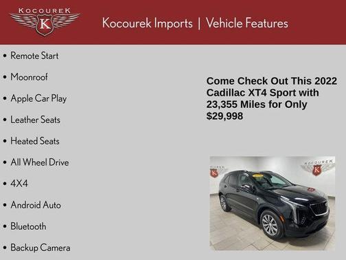 Black 2022 Cadillac XT4 Sport
