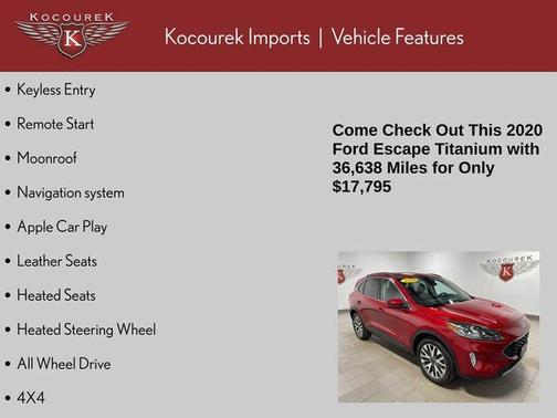 Red Metallic 2020 Ford Escape Titanium