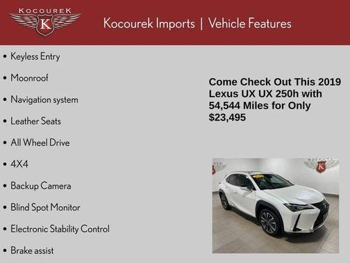 White Pearl 2019 Lexus UX 250h Base