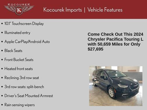 Diamond Black 2024 Chrysler Pacifica Touring-L