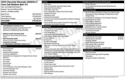 Summit White 2025 Chevrolet Silverado 2500 LT
