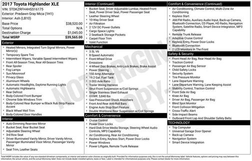 Predawn Gray Mica 2017 Toyota Highlander XLE