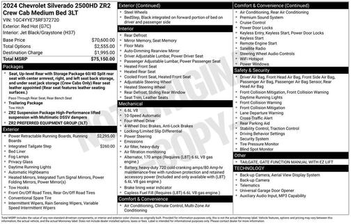 Red Hot 2024 Chevrolet Silverado 2500 4WD Crew Cab Standard Bed ZR2