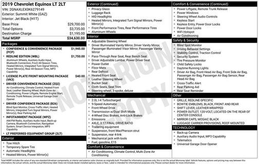 Summit White 2019 Chevrolet Equinox 1LT