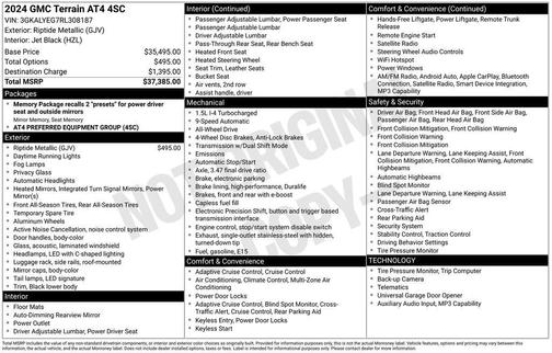 Riptide Metallic 2024 GMC Terrain AT4