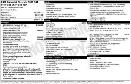 Black 2022 Chevrolet Silverado 1500 RST