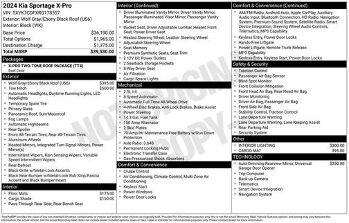 Wolf Gray/Ebony Black Roof 2024 Kia Sportage S