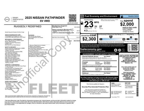 Glacier White 2025 Nissan Pathfinder SV 4WD