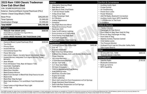 Diamond Black 2023 RAM 1500 Classic Tradesman