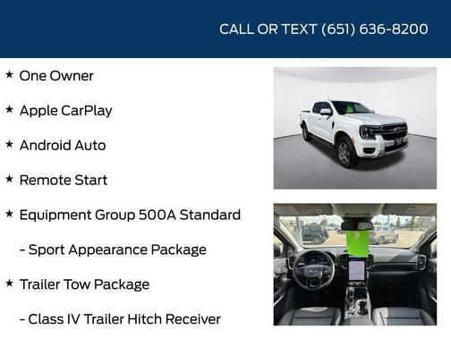 Oxford White 2025 Ford Ranger Lariat