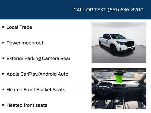 White 2023 Honda Ridgeline Black Edition
