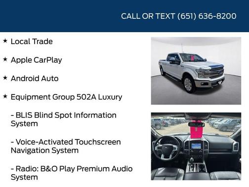 White Platinum Tri-Coat Metallic 2018 Ford F-150 Lariat