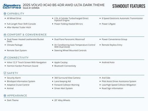 2025 Volvo XC40 B5 Ultra Dark Theme