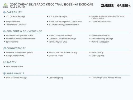 2020 Chevrolet Silverado 1500 Custom Trail Boss