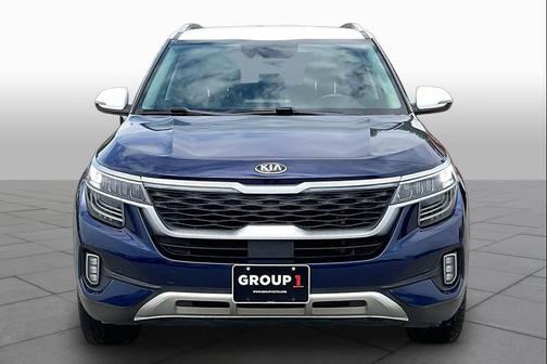 Dark Ocean Blue/White Roof 2021 Kia Seltos SX Turbo
