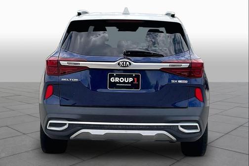 Dark Ocean Blue/White Roof 2021 Kia Seltos SX Turbo