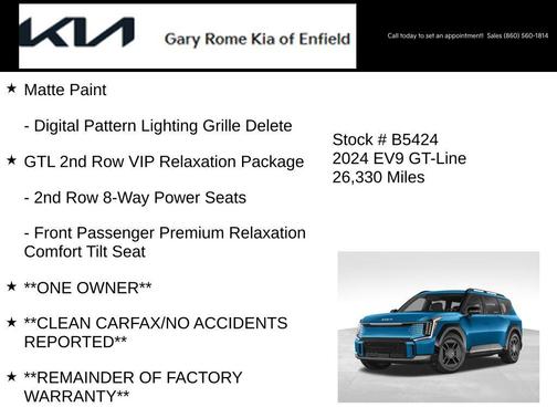 Ocean Blue Matte 2024 Kia EV9 GT-Line