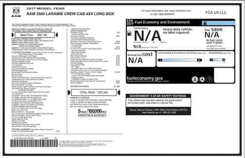 2017 RAM 3500 Laramie Crew Cab 4x4 8' Box