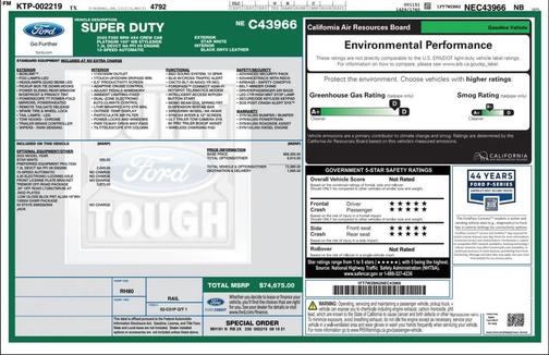 Star White Metallic Tri-Coat 2022 Ford F-250 Platinum