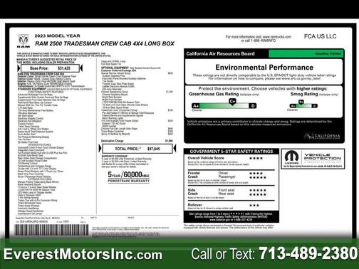 Bright White Clearcoat 2023 RAM 2500 Tradesman Crew Cab 4x4 8' Box