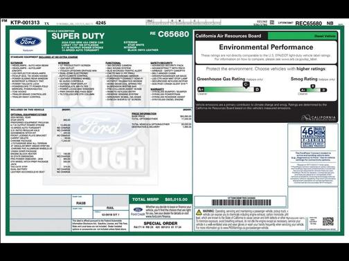 Star White Metallic Tri-Coat 2024 Ford F-350 Lariat