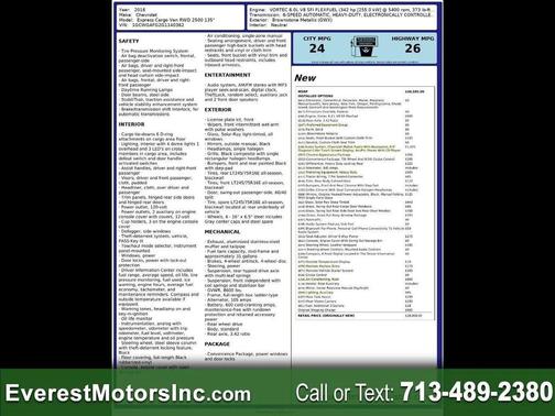 Brownstone Metallic 2016 Chevrolet Express 2500 Work Van