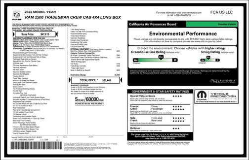 2022 RAM 2500 Tradesman Crew Cab 4x4 8' Box
