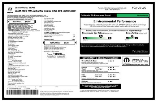 2021 RAM 2500 Tradesman Crew Cab 4x4 8' Box